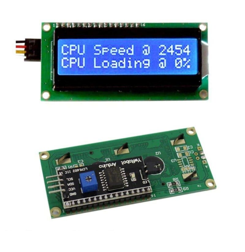 1602 (16x2) LCD Display with I2C/IIC interface - Blue Backlight